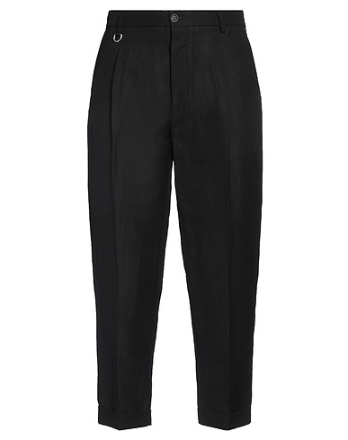 PAOLO PECORA Casual pants Black 54% Linen, 24% Polyester, 22% Wool
