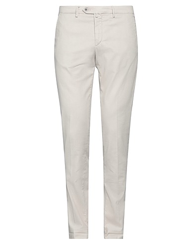 B SETTECENTO Casual trouser Beige 81% Cotton, 17% Polyester, 2% Elastane