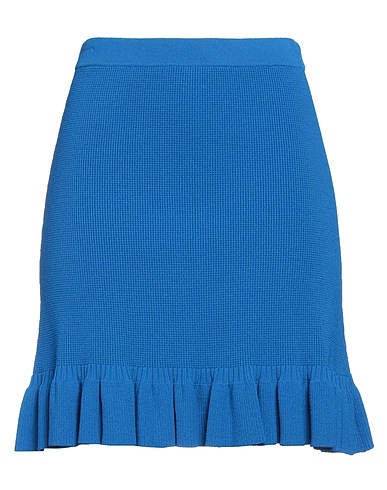 SANDRO Mini skirt Bright blue 58% Viscose, 41% Ceramic Polyester Thread, 1% Elastane