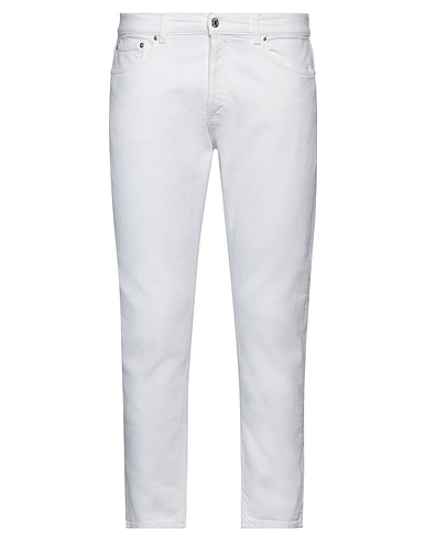 GRIFONI Denim pants White 98% Cotton, 2% Elastane