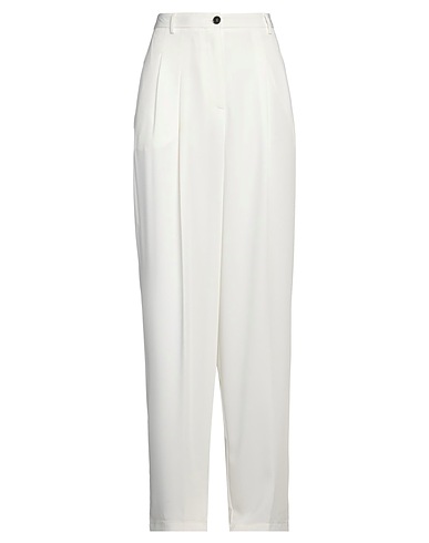 ROBERTO COLLINA Casual trouser White 94% Polyester, 6% Elastane