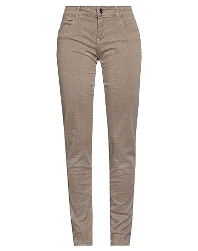GAUDÌ Denim trousers Khaki 95% Cotton, 5% Elastane