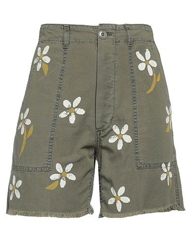 THE GREAT. Shorts & Bermuda Military green 100% Cotton