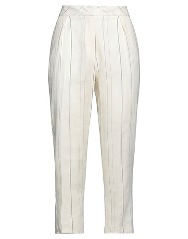 SKILLS & GENES Casual trouser Ivory 50% Linen, 47% Cotton, 3% Acetate