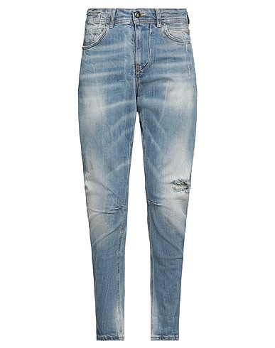 DISPLAJ Denim trousers Blue 98% Cotton, 2% Elastane