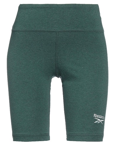 REEBOK Leggings Dark green 93% Cotton, 7% Elastane