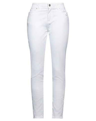NOIR'N'BLEU Denim trousers White 97% Cotton, 3% Elastane