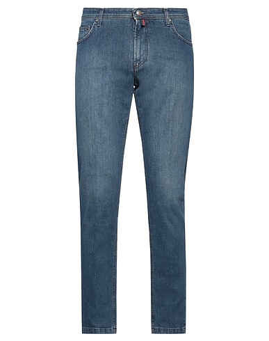 B SETTECENTO Denim trousers Blue 98% Cotton, 2% Elastane