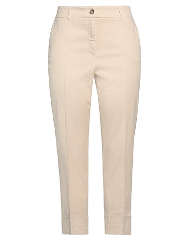 PESERICO Casual trouser Ivory 97% Cotton, 3% Elastane