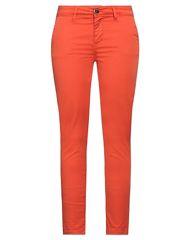 SISTE'S Casual trouser Orange 98% Cotton, 2% Elastane