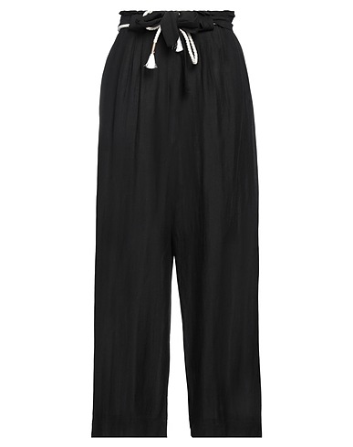 MDM MADEMOISELLE DU MONDE Casual trouser Black 62% Viscose, 38% Linen