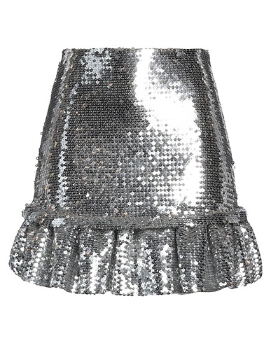 RABANNE Mini skirt Silver 90% Viscose, 10% Elastane