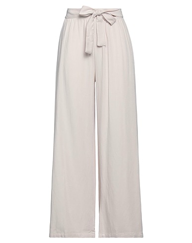 MDM MADEMOISELLE DU MONDE Casual pants Beige 80% Viscose, 20% Linen
