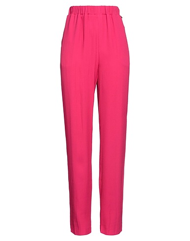 TWINSET Casual trouser Magenta 100% Viscose, Polyester