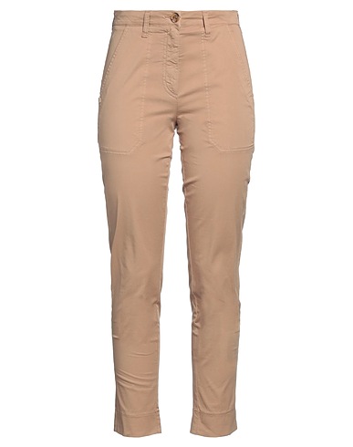 MANILA GRACE Casual trouser Light brown 97% Cotton, 3% Elastane