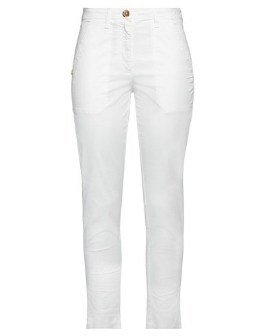 MANILA GRACE Casual trouser White 97% Cotton, 3% Elastane