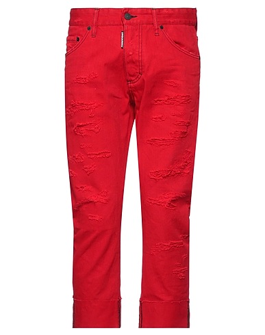 DSQUARED2 Denim pants Red 100% Cotton, Elastane