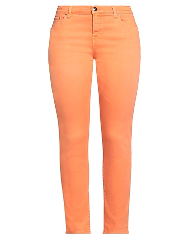 JACOB COHЁN Denim trousers Orange 63% Lyocell, 30% Cotton, 5% Polyester, 2% Elastane