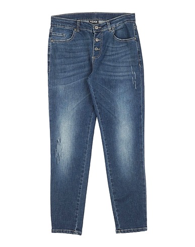 PLEASE Denim trousers Blue 83% Cotton, 14% Polyester, 3% Elastane