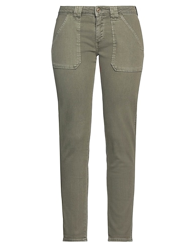 LE TEMPS DES CERISES Casual trouser Military green 93% Cotton, 5% Elastomultiester, 2% Elastane