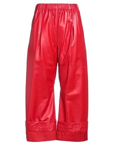 QUIRA Casual trouser Red 100% Ovine leather