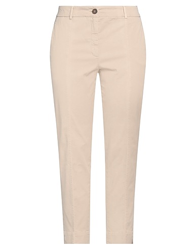 PESERICO Casual pants Beige 97% Cotton, 3% Elastane