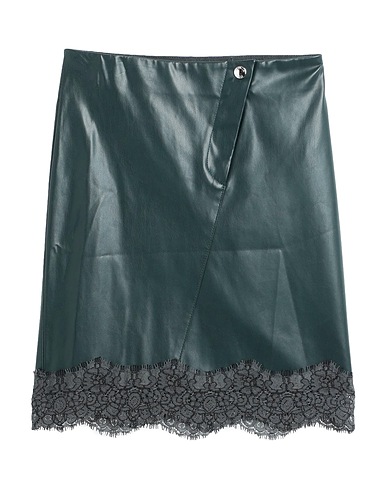 PATRIZIA PEPE Mini skirt Dark green 100% Polyurethane, Polyester, Cotton, Viscose, Polyamide