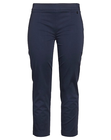 GALLIANO Casual trouser Navy blue 98% Cotton, 2% Elastane