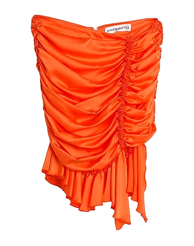 NINEMINUTES Mini skirt Orange 97% Polyester, 3% Elastane