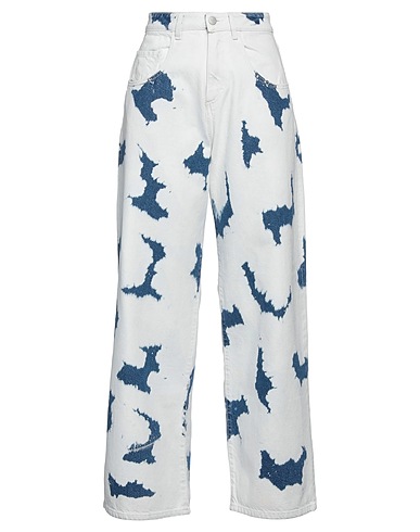 ICON DENIM Denim trousers White 100% Cotton