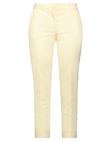 GRIFONI Casual pants Pastel yellow 98% Cotton, 2% Elastane