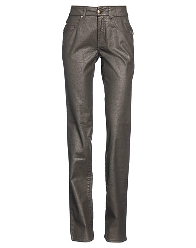 ANGELO MARANI Casual trouser Dark brown 97% Cotton, 3% Elastane