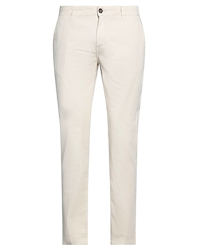 CAMOUFLAGE AR AND J. Casual trouser Ivory 68% Cotton, 30% Viscose, 2% Elastane