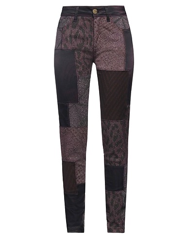 MARANI G. Casual pants Plum 82% Cotton, 12% Viscose, 6% Elastane