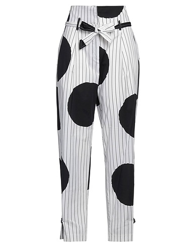 MANILA GRACE Casual trouser White 97% Cotton, 3% Elastane