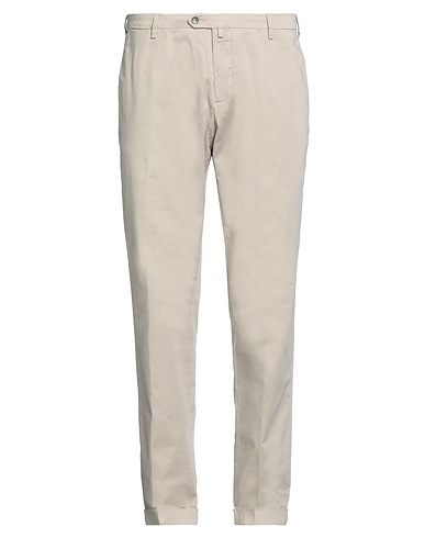B SETTECENTO Casual pants Beige 98% Cotton, 2% Elastane