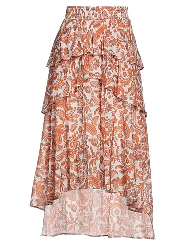 MAJE Midi skirt Orange 100% Cotton