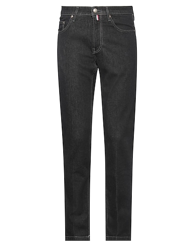 B SETTECENTO Denim trousers Black 98% Cotton, 2% Elastane