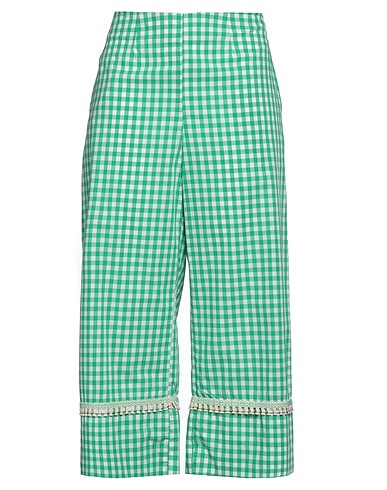 ROSÉ A POIS Pantalone Verde 100% Cotone