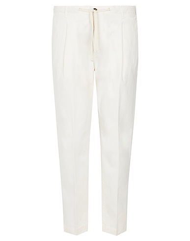 8 by YOOX Chinos ORGANIC COTTON LACE-UP CARROT-FIT CHINO
 Off white 97% Cotone organico, 3% Elastan