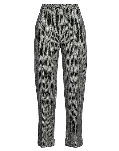 MANILA GRACE Casual pants Black 53% Polyester, 45% Cotton, 2% Elastane