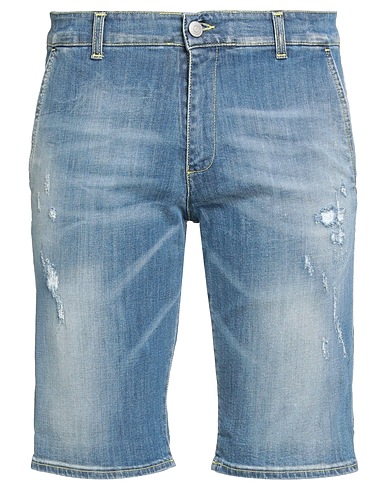 LIU •JO MAN Denim shorts Blue 98% Cotton, 2% Elastane