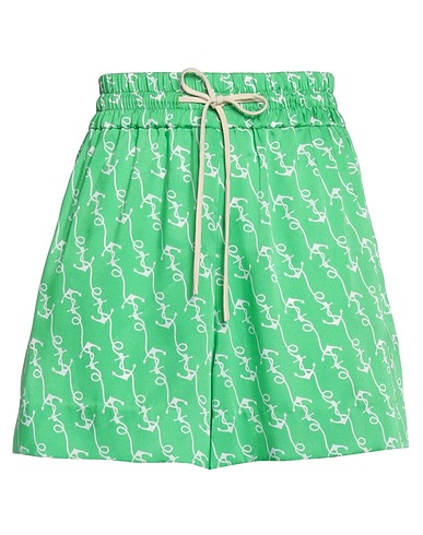 SANDRO Shorts & Bermuda Green 100% Polyester, Viscose