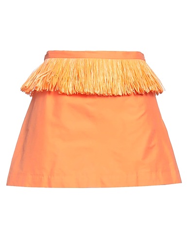 AMOTEA Mini skirt Orange 80% Cotton, 9% Silk, 9% Polyamide, 2% Elastane