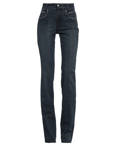 ANGELO MARANI Casual trouser Blue 45% Cotton, 30% Cupro, 22% Polyester, 3% Elastane