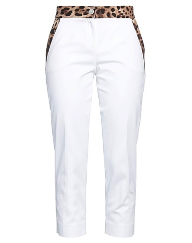 DOLCE&GABBANA Casual trouser White 98% Cotton, 2% Elastane