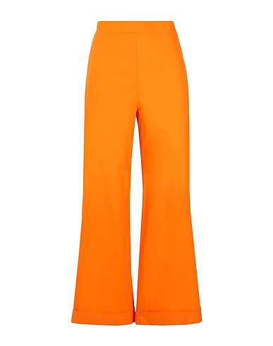 8 by YOOX Casual trouser COTTON PANTS WITH BASQUE
 Orange 100% Cotton