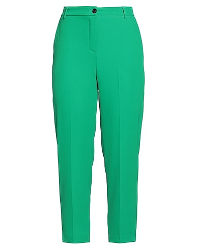 WHITE WISE Casual trouser Green 97% Polyester, 3% Elastic fibres