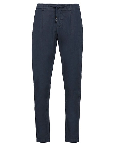 YAN SIMMON Casual pants Midnight blue 52% Cotton, 46% Linen, 2% Elastane