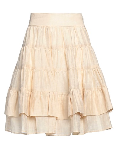 SANDRO Mini skirt Beige 86% Linen, 14% Polyester